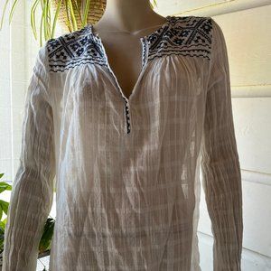 White and blue hippie shirt - MAX STUDIO